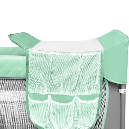 Lionelo - Prijenosni krevetić FLOWER tirkizna