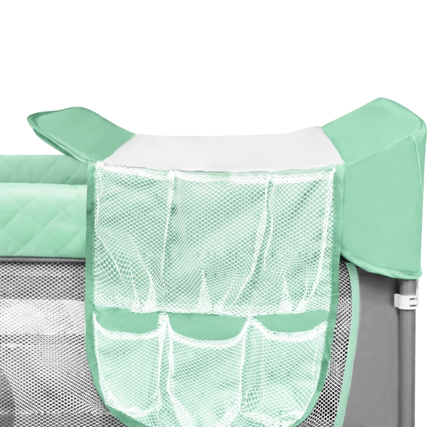 Lionelo - Prijenosni krevetić FLOWER tirkizna