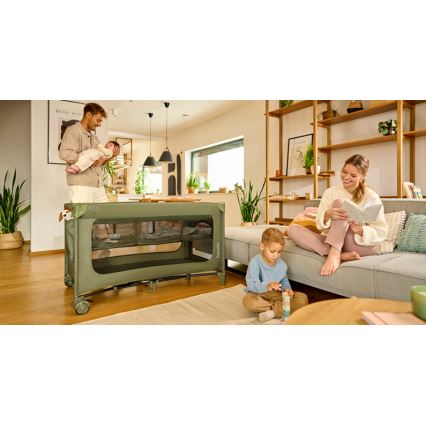 Lionelo - Prijenosni krevetić JASMIN EASY FOLD maslinasto zelene boje