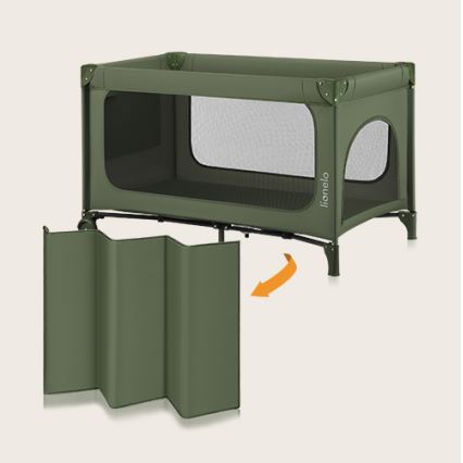 Lionelo - Prijenosni krevetić JASMIN EASY FOLD maslinasto zelene boje