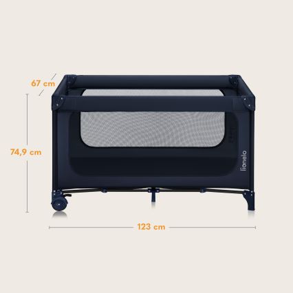 Lionelo - Prijenosni krevetić JASMIN EASY FOLD Mornarsko plava