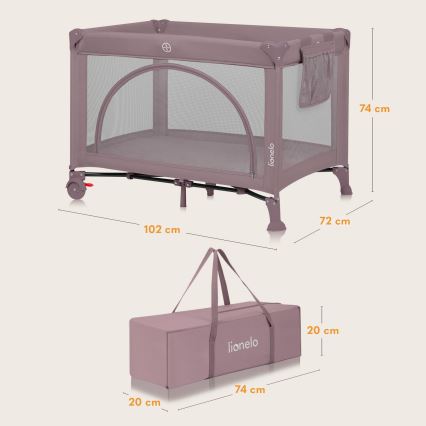 Lionelo - Prijenosni krevetić LAURA Pink Nude