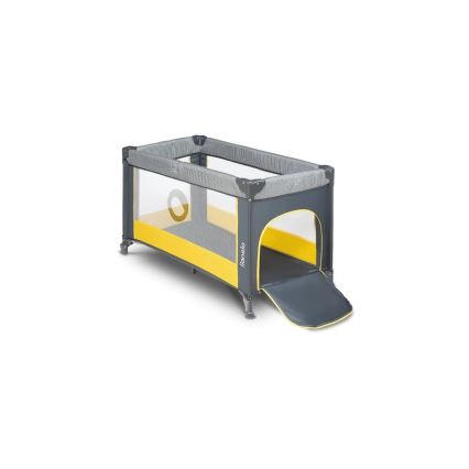 Lionelo - prijenosni krevetić STEFI sivi/žuti