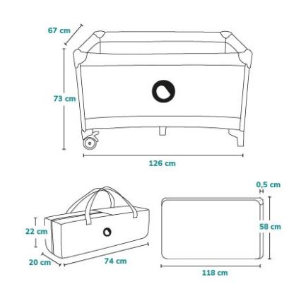 Lionelo - prijenosni krevetić STEFI sivi/žuti