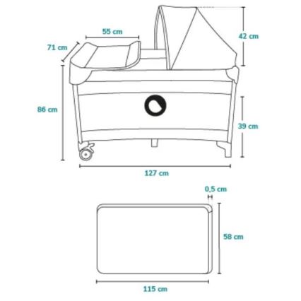 Lionelo - Prijenosni krevetić SVEN PLUS plavi