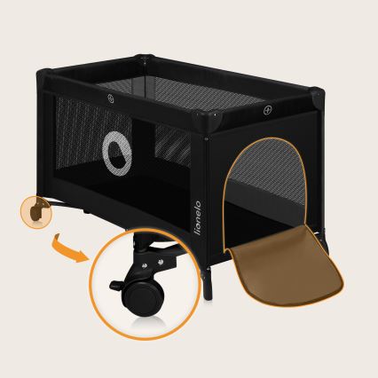 Lionelo - Prijenosni krevetić za putovanja STEFI Black Carbon