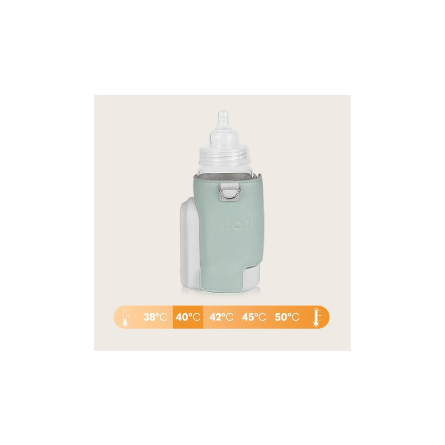 Lionelo - Punjiv grijač bočica THERMUP GO EVO 18W/5V zelena/bijela