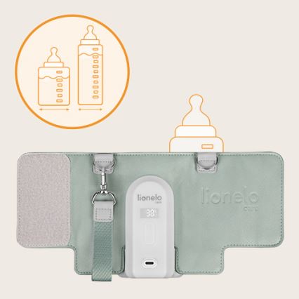 Lionelo - Punjiv grijač bočica THERMUP GO EVO 18W/5V zelena/bijela