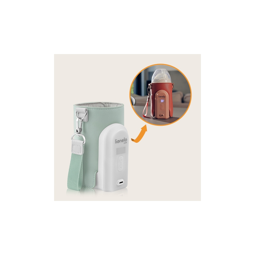 Lionelo - Punjiv grijač bočica THERMUP GO EVO 18W/5V zelena/bijela