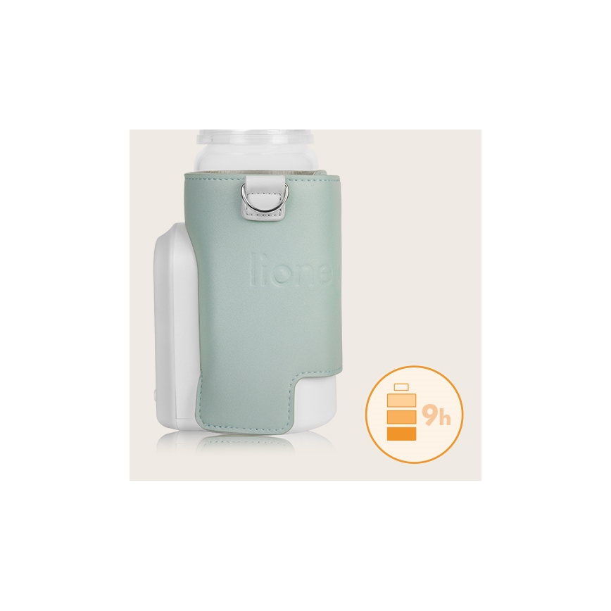 Lionelo - Punjiv grijač bočica THERMUP GO EVO 18W/5V zelena/bijela