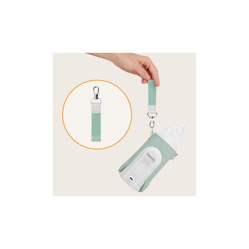 Lionelo - Punjiv grijač bočica THERMUP GO EVO 18W/5V zelena/bijela