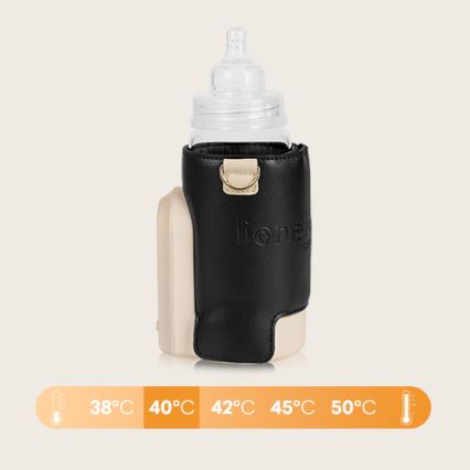 Lionelo - Punjivi grijač bočica THERMUP GO EVO 18W/5V crna/bež