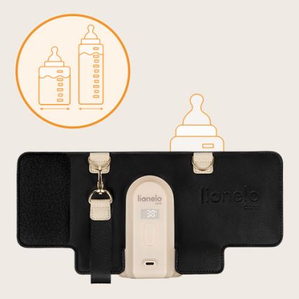 Lionelo - Punjivi grijač bočica THERMUP GO EVO 18W/5V crna/bež