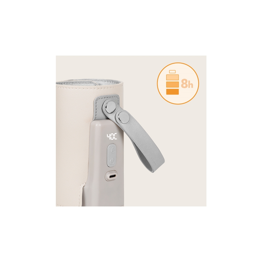 Lionelo - Punjivi grijač bočica THERMUP GO PLUS 10W/5V bež