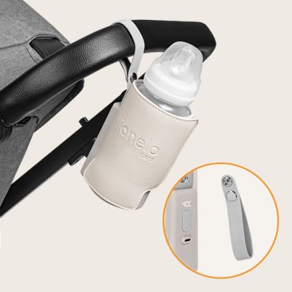 Lionelo - Punjivi grijač bočica THERMUP GO PLUS 10W/5V bež