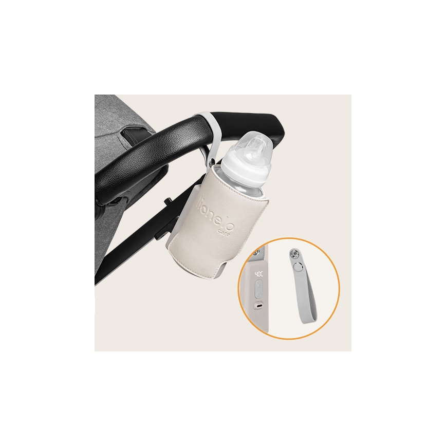 Lionelo - Punjivi grijač bočica THERMUP GO PLUS 10W/5V bež