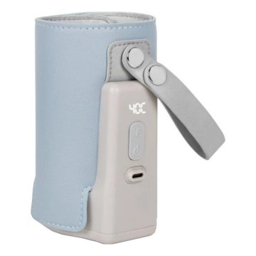 Lionelo - Punjivi grijač bočica THERMUP GO PLUS 10W/5V plava/siva