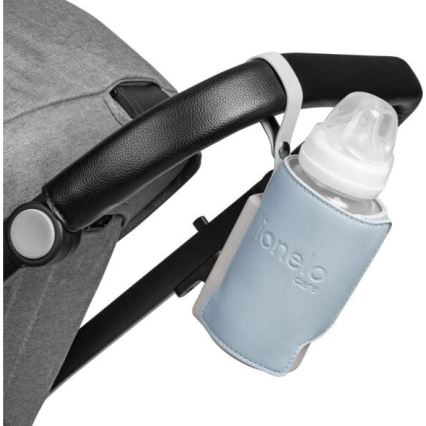 Lionelo - Punjivi grijač bočica THERMUP GO PLUS 10W/5V plava/siva