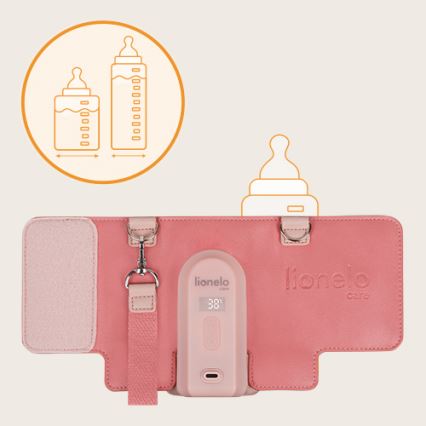 Lionelo - Punjivi grijač za bočice THERMUP GO EVO 18W/5V ružičasti