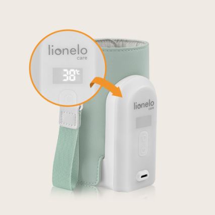 Lionelo - Punjivi grijač za bočice THERMUP GO EVO 18W/5V zelena/bijela