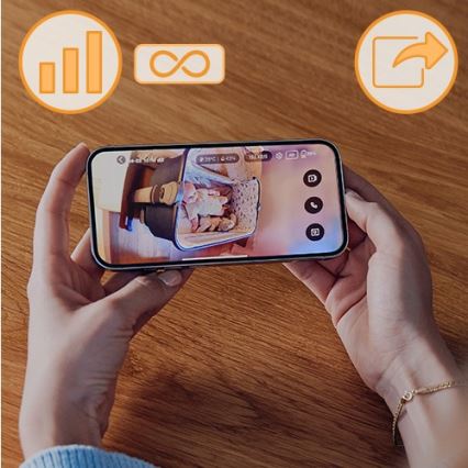 Lionelo - Punjivi monitor za bebe BABYLINE GO 5V 3350 mAh