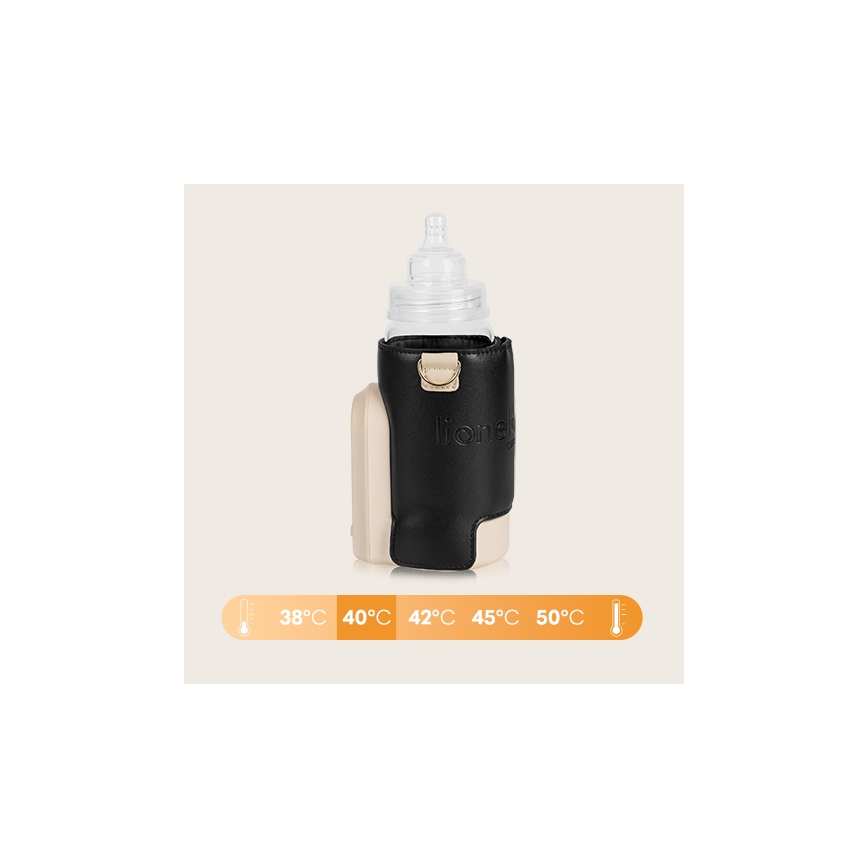 Lionelo - Punjivi ohřívač lahví THERMUP GO EVO 18W/5V crna/bež