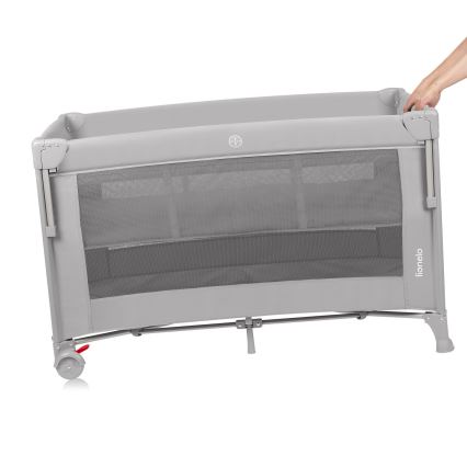 Lionelo - putni krevetić 3 u 1 ELLEN, sivi Concrete