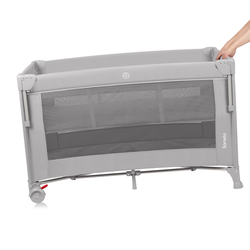 Lionelo - putni krevetić 3 u 1 ELLEN, sivi Concrete