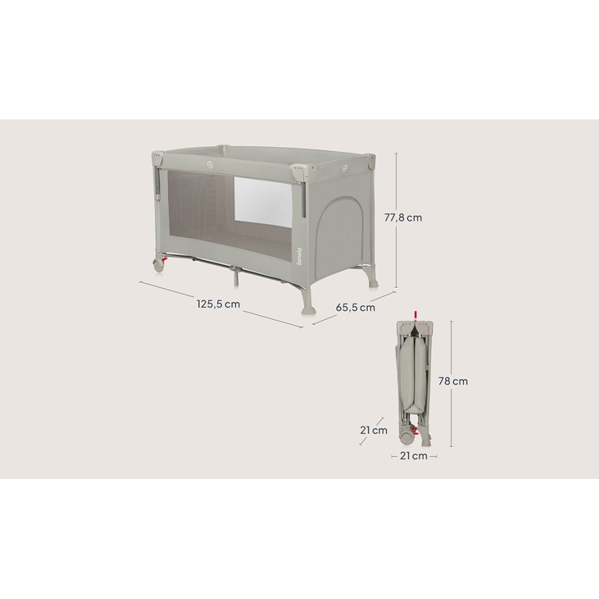 Lionelo - Putni krevetić 3u1 ELLEN bež (pješčani)