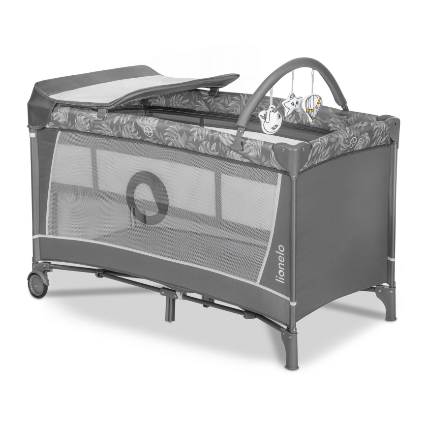 Lionelo - Putni krevetić FLOWER Grey Stone