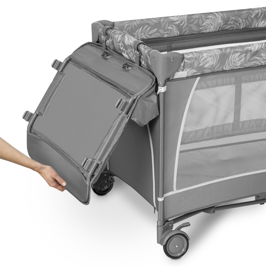 Lionelo - Putni krevetić FLOWER Grey Stone