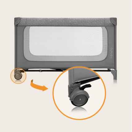 Lionelo - Putni krevetić JASMIN EASY FOLD Grey Stone