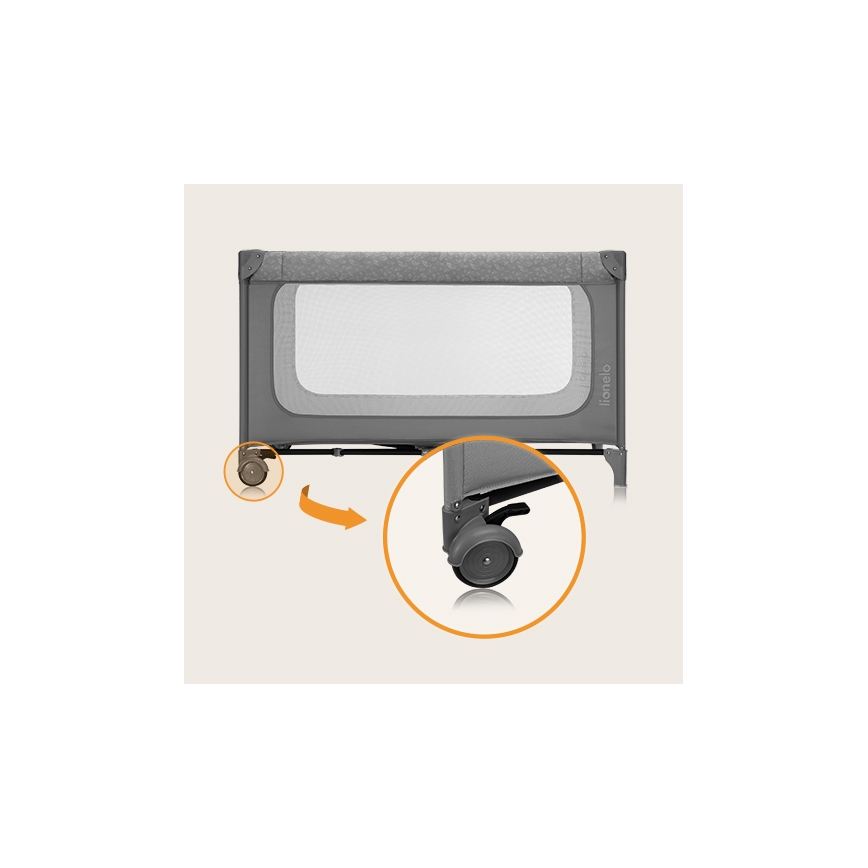 Lionelo - Putni krevetić JASMIN EASY FOLD Grey Stone