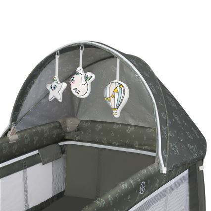 Lionelo - Putni krevetić SVEN PLUS bež/maslinasta