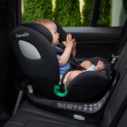 Lionelo - Rotirajuća autosjedalica BRAAM i-Size 40-150 cm s bazom, Black Carbon