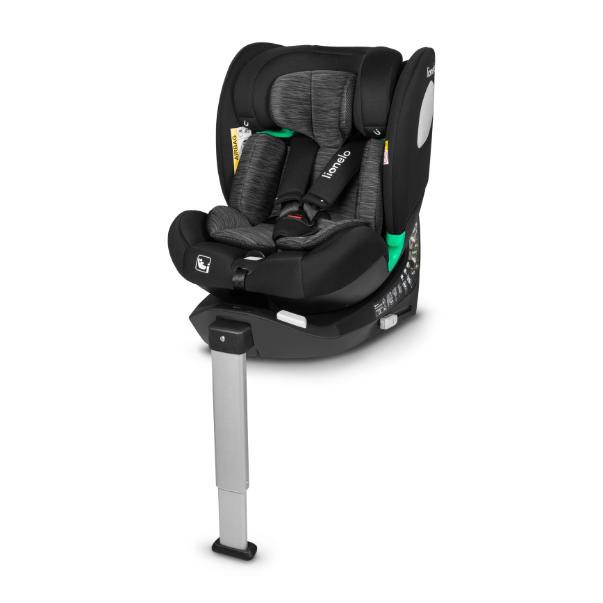Lionelo - Rotirajuća autosjedalica BRAAM i-Size 40-150 cm s bazom, Black Carbon
