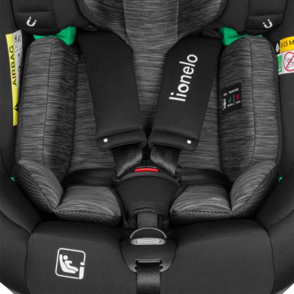 Lionelo - Rotirajuća autosjedalica BRAAM i-Size 40-150 cm s bazom, Black Carbon