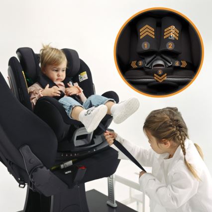 Lionelo - Rotirajuća autosjedalica s bazom ANTOON PLUS i-Size 40-105 cm Crni Oniks