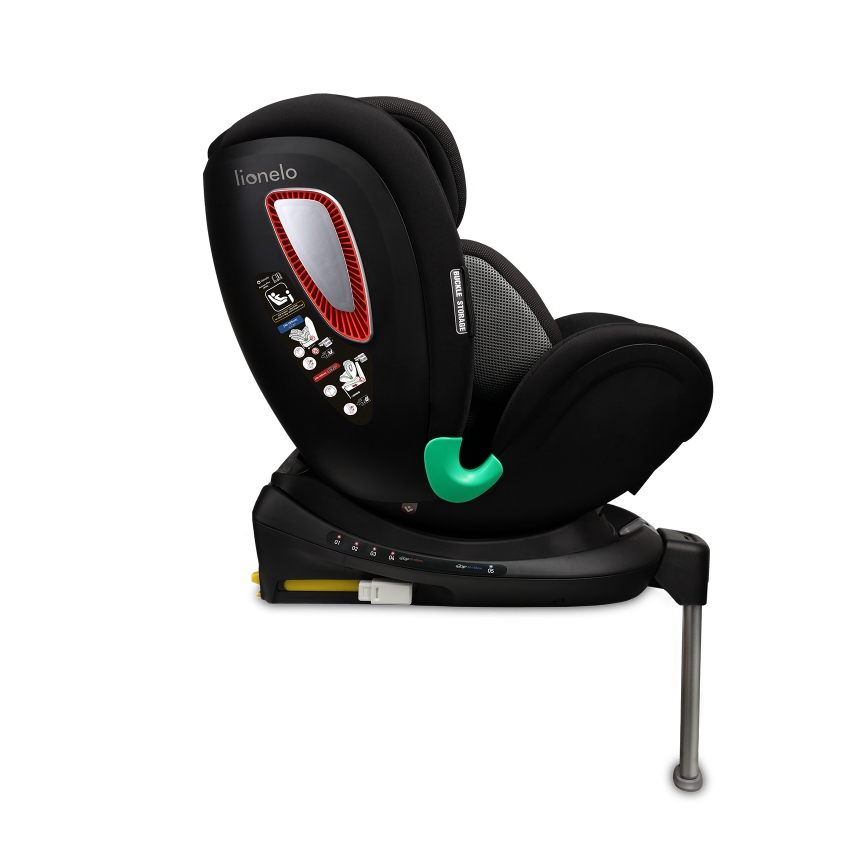 Lionelo - Rotirajuća autosjedalica s bazom ANTOON PLUS i-Size 40-105 cm Crni Oniks