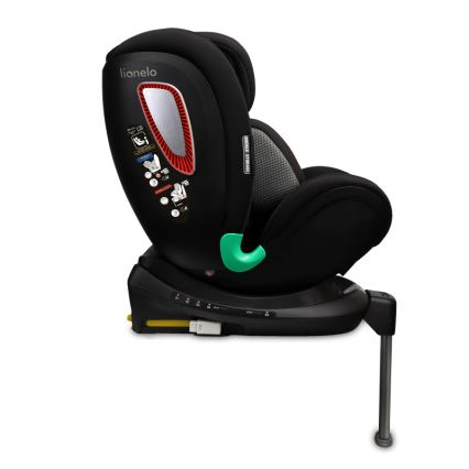 Lionelo - Rotirajuća autosjedalica s bazom ANTOON PLUS i-Size 40-105 cm Crni Oniks