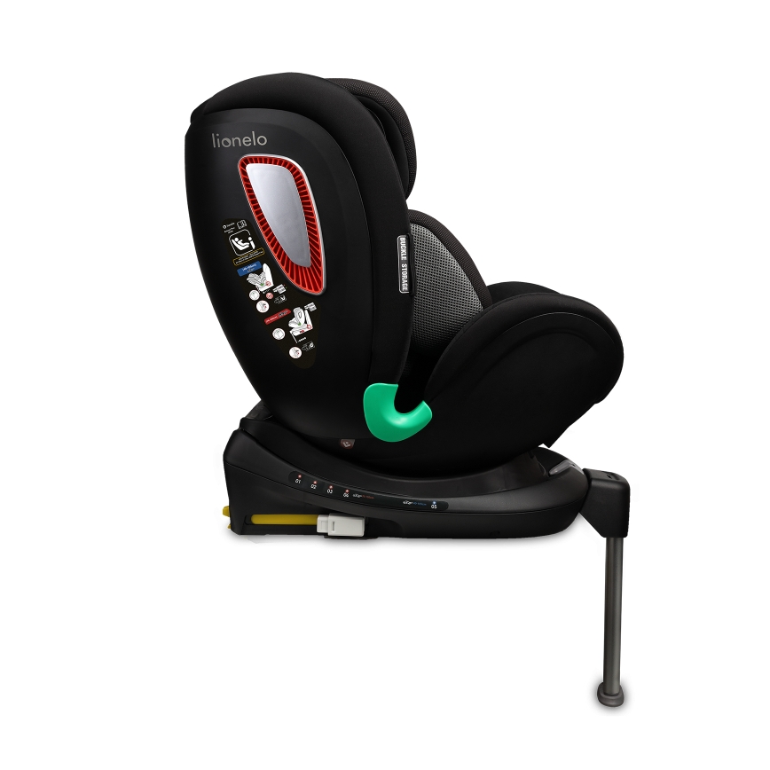 Lionelo - Rotirajuća autosjedalica s bazom ANTOON PLUS i-Size 40-105 cm Crni Oniks