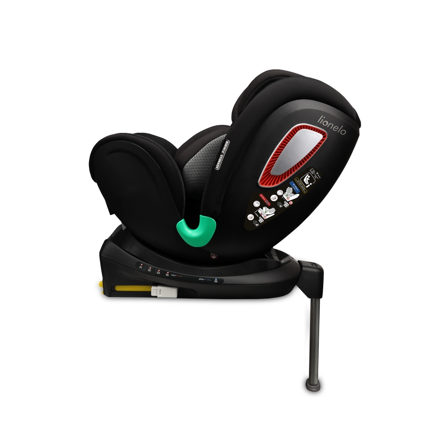 Lionelo - Rotirajuća autosjedalica s bazom ANTOON PLUS i-Size 40-105 cm Crni Oniks