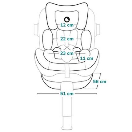 Lionelo - Rotirajuća autosjedalica s bazom ANTOON PLUS i-Size 40-105 cm Crni Oniks