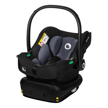 Lionelo - Rotirajuća autosjedalica s bazom ASTRID SET i-Size 40-87 cm, crno-siva