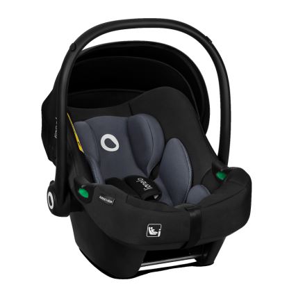 Lionelo - Rotirajuća autosjedalica s bazom ASTRID SET i-Size 40-87 cm, crno-siva