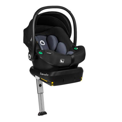 Lionelo - Rotirajuća autosjedalica s bazom ASTRID SET i-Size 40-87 cm, crno-siva