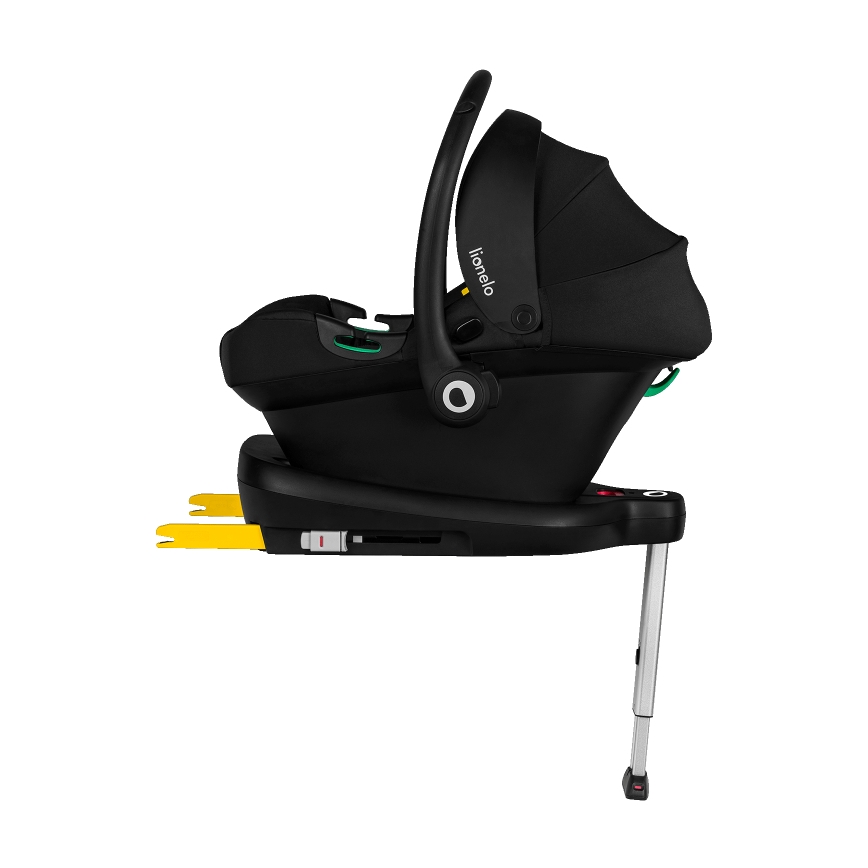 Lionelo - Rotirajuća autosjedalica s bazom ASTRID SET i-Size 40-87 cm, crno-siva