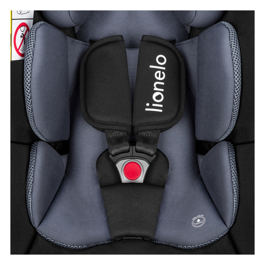 Lionelo - Rotirajuća autosjedalica s bazom ASTRID SET i-Size 40-87 cm, crno-siva