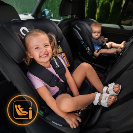 Lionelo - Rotirajuća autosjedalica s bazom BASTIAAN i-Size 40-150 cm Crni karbon