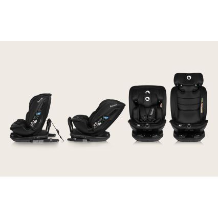 Lionelo - Rotirajuća autosjedalica s bazom BASTIAAN i-Size 40-150 cm Crni karbon